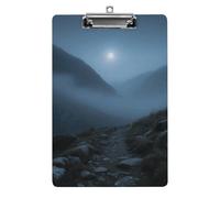 Moon Mountain Clipboard, A4 Acrylic Clipboards with Hanging Hook, Ultra Lightweight & Shatterproof Writing Board for Office, Nurses, 8.5" X 12.5"