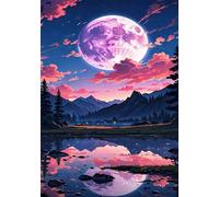 Moon Mountain River 100 Piece Jigsaw Puzzle for Adults, Creativity, Challenging and Difficult Puzzle, Brain Teaser Puzzles for Adults 100 Pieces for The Whole for Women, Men
