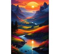 Moon Mountain Rivers 120 Piece Jigsaw Puzzles for Adults, Challenging and Brainteasing, Difficult Puzzles, Puzzle 120 Pieces