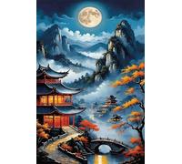 Moon Mountain Tower 200 Piece Jigsaw Puzzles for Adults, Challenging and Brainteasing, Difficult Puzzles, Puzzle 200 Pieces