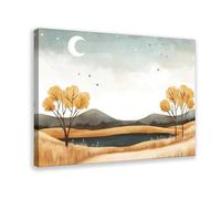 Moon & Mountains Canvas Poster Wall Art Decor Print Picture Paintings for Living Room Bedroom Decoration 12x18inch(30x45cm)