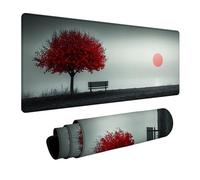 Moon Mouse Mat 24x12in, Gaming Mouse Pad Tree, Desk Mat with Non-Slip Rubber Base, Gaming Accessories, Mousepad with Stitched Edge, Office Accessories Keyboard Mousepad, for Gamer Laptop, Gifts 1-6162