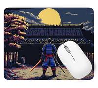 Moon Mouse Mat, Small Mouse Pad Warrior Waterproof Gaming Mousepad, Mini Desk Mat 25 x 21 cm with Anti-Slip Base, Stitched Edges Mousepad, Keyboard, Mousemats for Desk, Gifts for Women p1j-391