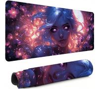 Moon Mouse Pad XXL 1200 x 600 mm, Large Mouse Mat Woman Waterproof Desk Pad with Stitched Edges and Non-Slip Rubber Base, Extended Comfortable Gaming Mousemat, for Improves Speed and Precision C-5124