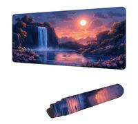 Moon Mouse Pad XXL 800 x 400 mm, Mouse Mat Fall Desk Pad with Stitched Edges and Non-Slip Rubber Base, Waterproof Mousepad Gaming Office Desk Accessories, for Improves Speed and Precision H-8140