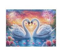 Moon Night Flying Swan 500 Piece Count Jigsaw Puzzle Set Swan Lake Blossom For Adults Teens 14+ Concentration Training Indoor Game Family Game Night Rigid Cardboard 500 PCS