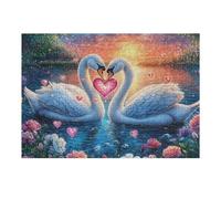 Moon Night Forest Swan 300 Piece Count Premium Jigsaw Puzzle Teen Fans 14-18 Yrs Brain Training Ultra Difficult Leisure Adventure Valentines Wooden Cardboard 300 PCS