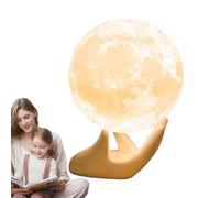 Moon Night Light- 3D Printed Moon Lamp | LED Desk Lamp | Hand Holder USB Romantic Gift for Wife Mother's Day Christmas Valentine Dimmable Bedside Living Space with A Unique Lunar Charm Featuring