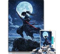 Moon Ninja Jigsaw Puzzles for Adults Teenagers Jigsaws Puzzle,Help The Brain Exercise Addictive Toys to Cultivate Patience A Work of Art (38x26cm)