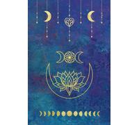 Moon Notebook Journal: Beautiful Blue Purple Gold Moon Lotus Flower design Notebook with 120 pages to write your manifesting notes, intentions, goals ... Daily Journal. Positive Affirmations. Diary