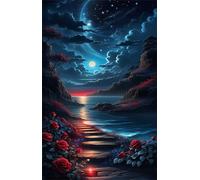 Moon Ocean Flowers Jigsaw Puzzles for Adults 1200 Pieces Educational Toys Challenging Game 1200 Piece Puzzles for Adults for The Whole for Women Gifts for Men