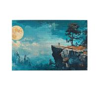 Moon On The Cliff 1000 Piece Jigsaw Puzzles For Adults Wooden Puzzles For Adults Gifts Home Decor