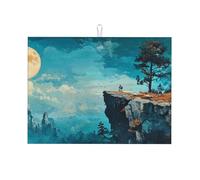 Moon On The Cliff Large Microfiber Dish Draining Mat Reusable Washable Dish Drainer Pad Rack Mat for Kitchen Accessory 18x24 Inch