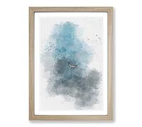Moon Over India in Abstract Framed Print | A2 Oak Framed Wall Art | Ready to Hang | Abstract Space Picture | Living Room Bedroom Lounge Office