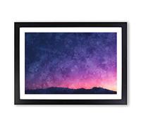 Moon Over Iran Painting Framed Print | A2 Black Framed Wall Art | Ready to Hang | Modern Space Picture | Living Room Bedroom Lounge Office