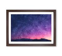 Moon Over Iran Painting Framed Print | A2 Walnut Framed Wall Art | Ready to Hang | Modern Space Picture | Living Room Bedroom Lounge Office