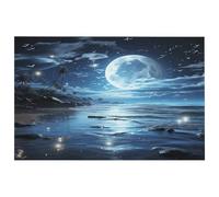 Moon Over Ocean Door Mat Modern Absorbent Entryway Floor Mats Non-Slip Indoor Carpet Soft Washable Area Rugs Dog Mat Kitchen Mats for Home Decor Crystal Velvet Doormat