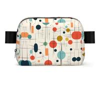 Moon Over Ocean Fanny Pack Crossbody Waist Bag Pack Waterproof Mini Belt Bag Bum Hip Bag for Men Women, Modern Mid Century, One Size