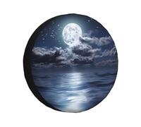 Moon Over Ocean Tire Covers Waterproof Car Spare Wheel Cover Anti-Uv Tyre Covers For Auto Jeep Vehicle 15inch