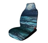 Moon Over The Ocean Natural Scenery Cute Car Seat Covers 1PCS | Breathable Front Seat Protectors Easy to Install Fits for Most Cars