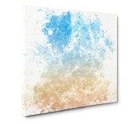 Moon Over the Ocean Watercolour Canvas Print | Gallery Wrapped 30mm Frame Wall Art | 20x20 inches | Ready to Hang | Coastal Space Picture | Living Room Bedroom Lounge Office