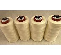 Moon Overlocking Thread 4 x 5000 Yards Polyester Moon Thread Cones White Black Natural Cream (Cream)