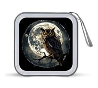 Moon Owl Birds CD Case Portable DVD Storage Small CD Holder Organizer for Home Travel
