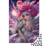 Moon Owl Flower Jigsaw Puzzle, 1000 Pcs Indoor Adult Game | 52x38cm Cardboard, Brain Workout, Tight Puzzle Fit, Art Admirers, Stress Reduction