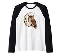 Moon Owl Half Moon Owl Bird Animal Nature Artful Creative Raglan Baseball Tee
