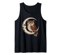 Moon Owl Half Moon Owl Bird Animal Nature Artful Creative Tank Top