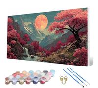 Moon Paint by Numbers for Adults, Paint by Numbers Fall Pattern Design Painting Kits, Acrylic Painting Kit with 3 Brushes Adult Crafts for Room Decor, Wall Art, Gifts for Women 70 x 140 cm -hcw2507MR