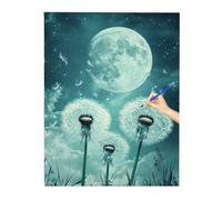 Moon Paint by Numbers Kits, Paint by Numbers for Adults Dandelion, DIY Arts and Crafts for Kids, Canvas Oil Painting Kit for Gifts, Hobbies for Adults Women and Christmas Decorations, 60x80cm W-66