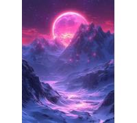Moon Paint by Numbers Mountain Painting by Numbers for Adults DIY Digital Painting Hobbies for Adults Women with 3 Brush and Acrylic Paints Kit for Home Decor, Wall Art 24x32 inches -zjn2507B6J1