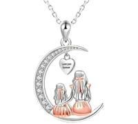 Moon Pendant Necklace Mom Daughter Meaningful Gift Mothers Day Birthday Friendship Connection Stylish and Elegant Heartfelt Keepsake Jewelry for Family Love