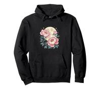 moon Peony Flowers Lunar Botanical Night Sky Pullover Hoodie