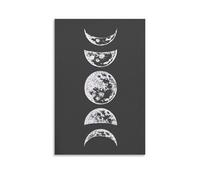 Moon Phase Black Halloween Trendy Spooky Wall Art Paintings Canvas Prints Poster Artwork for Living Room Bedroom Bathroom Office Home Decor 20x30inch(50x75cm)