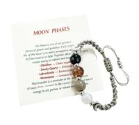 Moon Phase Bracelet for Women, Adjustable Natural Crystal Beaded Bracelets, Moonstone Beaded Bracelets for Women, Thought Birthday Gift for Womens Friends Daughter Mom