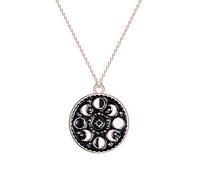 Moon Phase Chain Necklaces Lunar Eclipse Choker Full Moon Collar Crescent Moon Pendant Waning Moon Clavicle New Moon Collette for Women Girls Triple Goddess Jewelry C rose gold