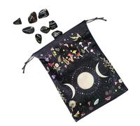 Moon Phase Tarot Case - Flannel Tarot Storage Bag, Celestial Mystic Design with Soft Protective Lining, 5x7 Inch | Universal Oracle Deck Stand, d