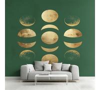Moon Phase Wallpaper, Celestial Lunar Phase Wall Mural for Living Room, Bedroom, Non-Woven Wall Papaer Decoration, Photo Wallpaper & Home Decor, 200x140 cm (WxH) K-MZ&3