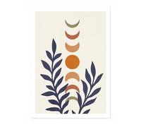 Moon Phases 1 Abstract Poster, Scandi Minimalist Boho Print, Modern Art Bauhaus, Archival Matte, A3 (Print Only) - 42x29.7cm