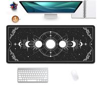 Moon Phases Celestial Witchy Tarot Astrology Witch Aesthetic Extended Desk Pad Mouse Pad,Stitched Edges Non-Slip Rubber Base XL Mouse Mat Desk Mat for Office Home Work Mousepad(27.5X11.8 Inch)