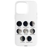 Moon Phases Chart Eight Lunar Cycle Stages Educational Space Case for iPhone 15 Pro Max