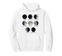Moon Phases Chart Eight Lunar Cycle Stages Educational Space Pullover Hoodie