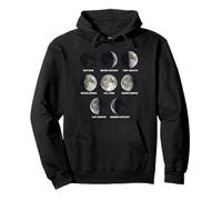 Moon Phases Chart Eight Lunar Cycle Stages Educational Space Pullover Hoodie