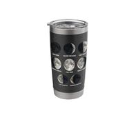 Moon Phases Chart Eight Lunar Cycle Stages Educational Space Stainless Steel Insulated Tumbler