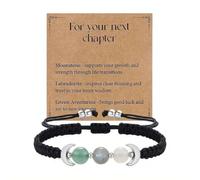 Moon Phases Crystal Healing Bracelet,Adjustable Natural Stone Bracelet with Moonstone,Positive Energy Jewelry Women-Green