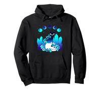 moon phases crystal witchy cute black cat Kawaii Pastel Goth Pullover Hoodie