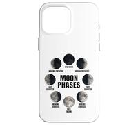 Moon Phases Diagram Full Lunar Cycle Astronomy Space Lovers Case for iPhone 16 Pro Max