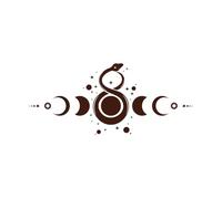 Moon Phases Frame and Mystical Snake Wicca Banner Celestial Symbol Lettering Stickers 42x96.6cm Self Adhesive Coffee